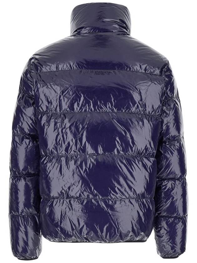 Blue Down Jacket With Logo Patch On The Front In Tech Fabric Man - DSQUARED2 - BALAAN 2