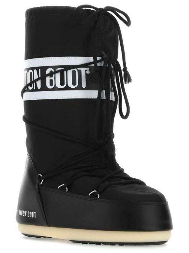 Logo Fabric Nylon Snow Winter Boots Black - MOON BOOT - BALAAN.