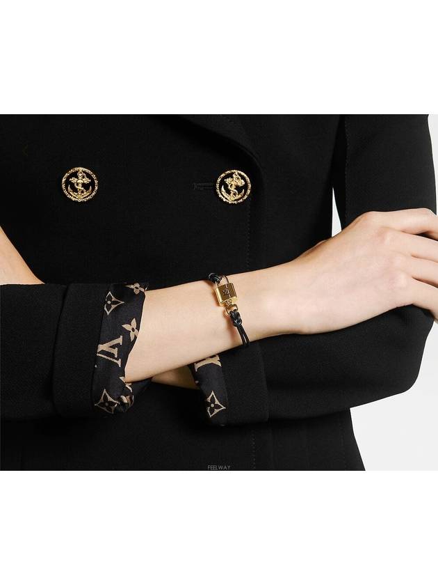 LV Padlock Bracelet Gold Black - LOUIS VUITTON - BALAAN 3