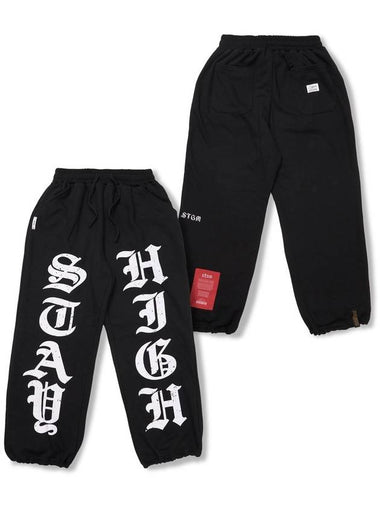 Stay High Wide Jogger Pants Black - STIGMA - BALAAN 1