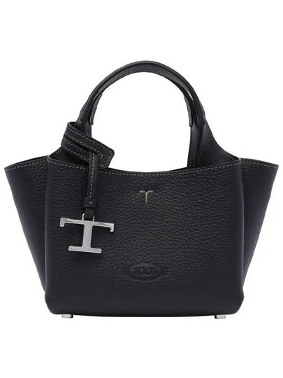 Micro Leather Tote Bag Black - TOD'S - BALAAN 2