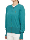 Bea Embroid Logo Cotton Cardigan Blue - VIVIENNE WESTWOOD - BALAAN 6