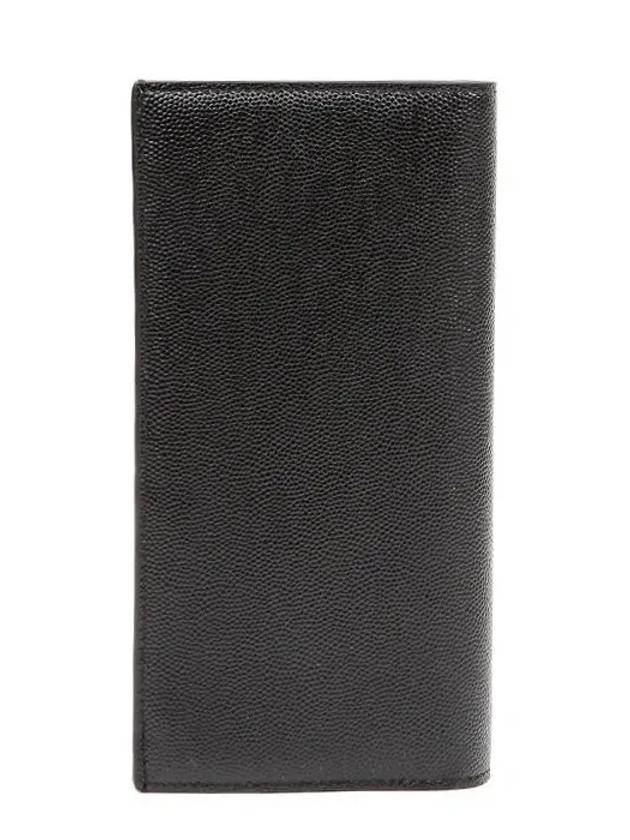 Continental Grain de Poudre Embossed Leather Wallet Black - SAINT LAURENT - BALAAN.