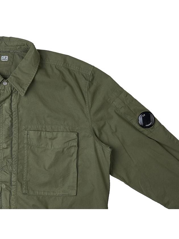 Gabardine Utility Long Sleeve Shirt Bronze Green - CP COMPANY - BALAAN 5