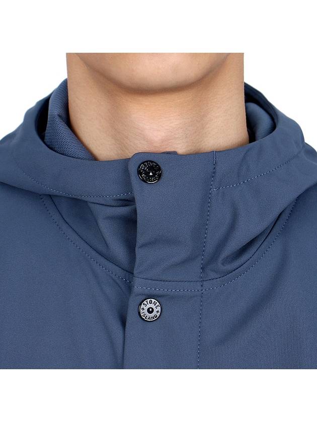 Light Soft Shell R E Dye Technology In Recycled Polyester Hooded Jacket Avio Blue - STONE ISLAND - BALAAN 8