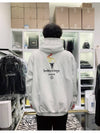 Embroidered Flame Logo Hoodie White - BALENCIAGA - BALAAN 4