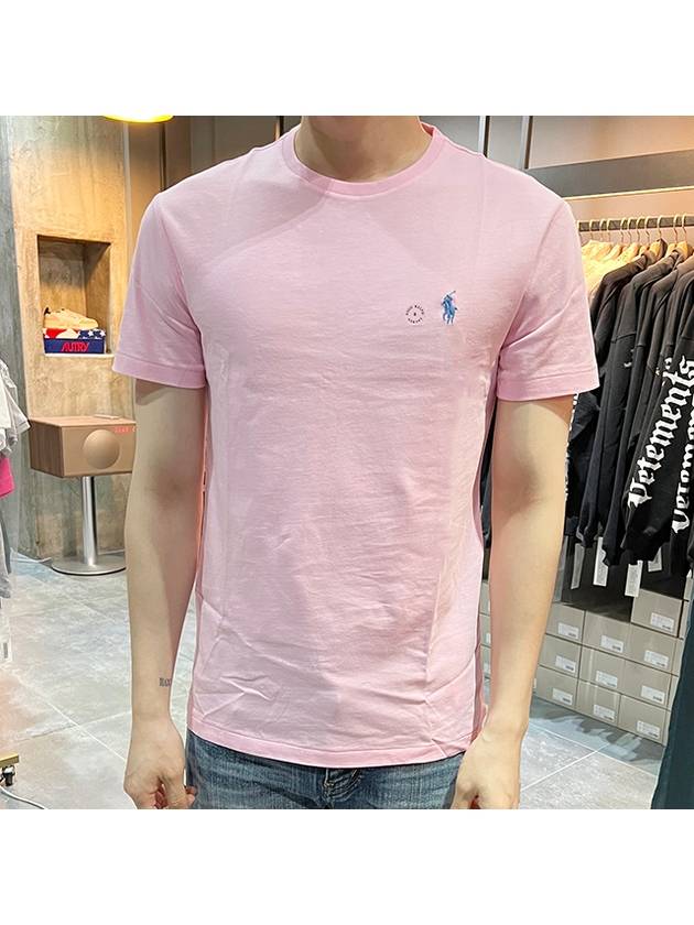 Embroidered Logo Cotton Short Sleeve T-Shirt Pink - POLO RALPH LAUREN - BALAAN 3