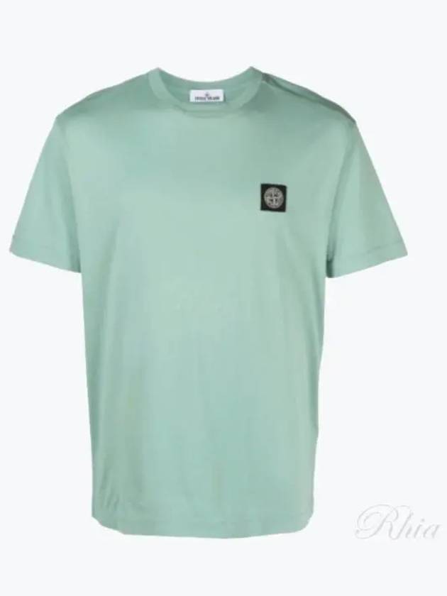 Logo Patch Short Sleeves T-Shirt Light Green - STONE ISLAND - BALAAN 2