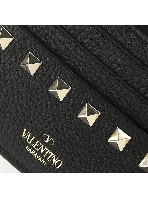 Rockstud Zipped Card Wallet Black - VALENTINO - BALAAN 11