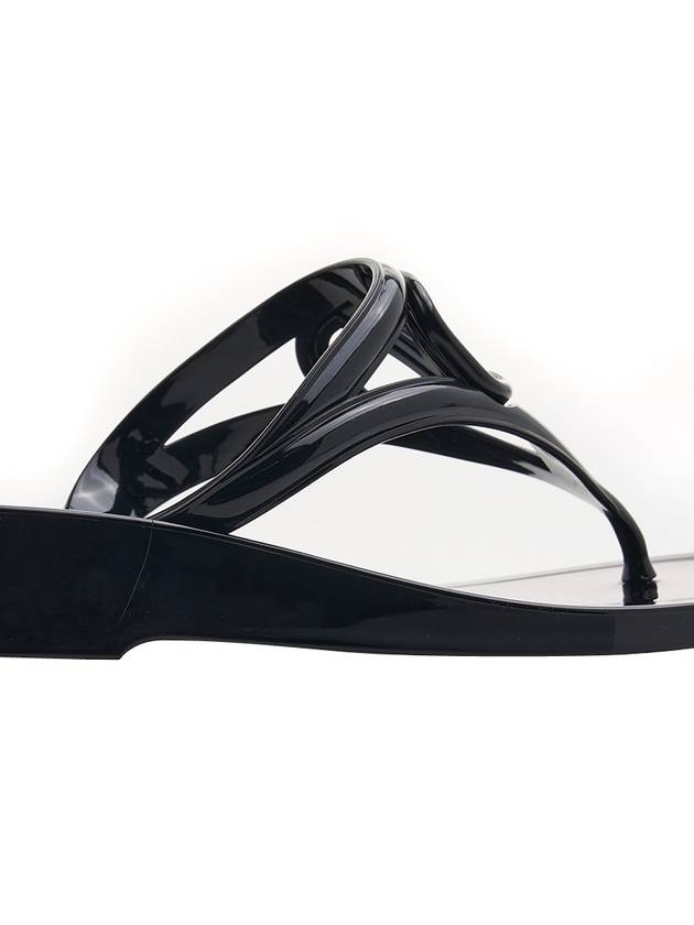 V Logo Signature Flip Flops Black - VALENTINO - BALAAN 11