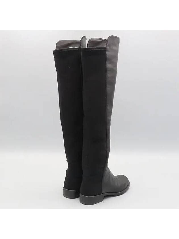 Black color leather blend over the knee women s boots 220MM - STUART WEITZMAN - BALAAN 3