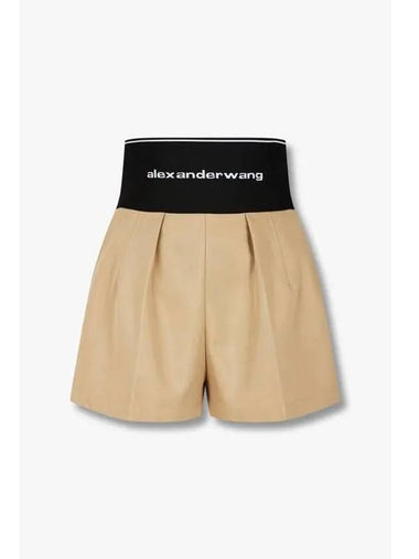 Logo banding safari shorts beige - ALEXANDER WANG - BALAAN 1