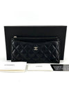 Lambskin bill pouch zipper long wallet card slot - CHANEL - BALAAN 1