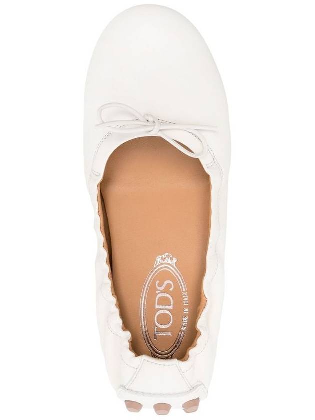 Women's Bubble Leather Ballerina White - TOD'S - BALAAN 5