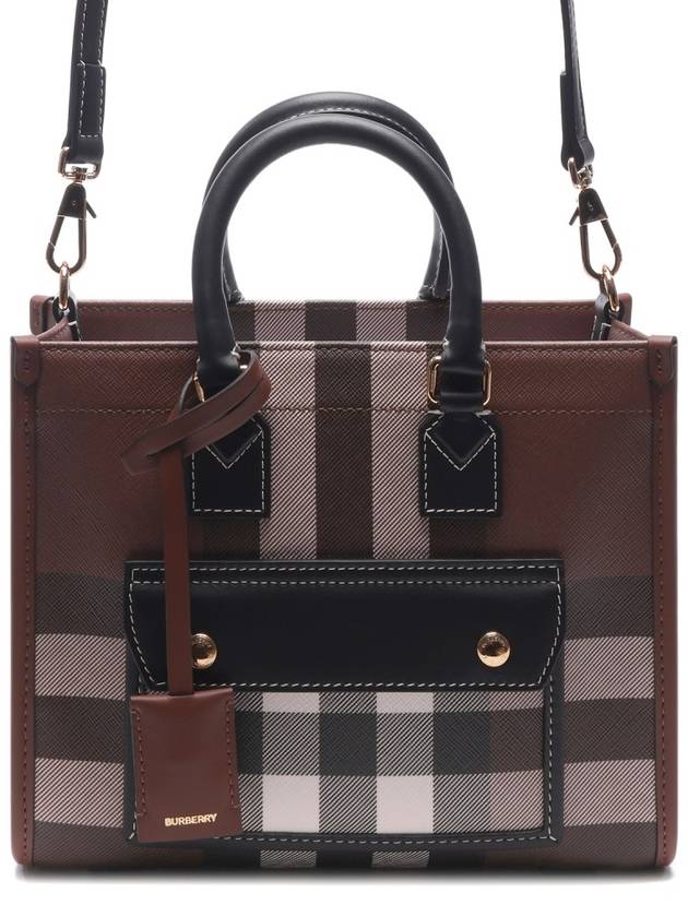 Tartan Check Freya Mini Tote Bag Brown - BURBERRY - BALAAN 2