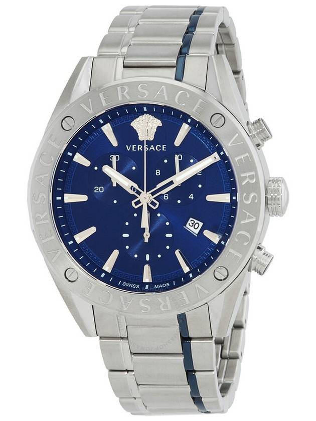 Versace V-Chrono Chronograph Quartz Blue Dial Men's Watch VEHB00519 - VERSACE - BALAAN 1