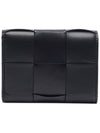 Intrecciato Tri-Fold Zip Half Wallet Black - BOTTEGA VENETA - BALAAN 5