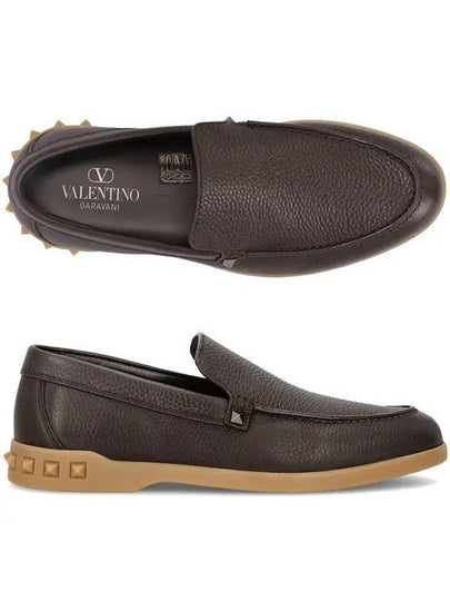 Leisure Flow Leather Slip-On Loafers Brown - VALENTINO - BALAAN 2