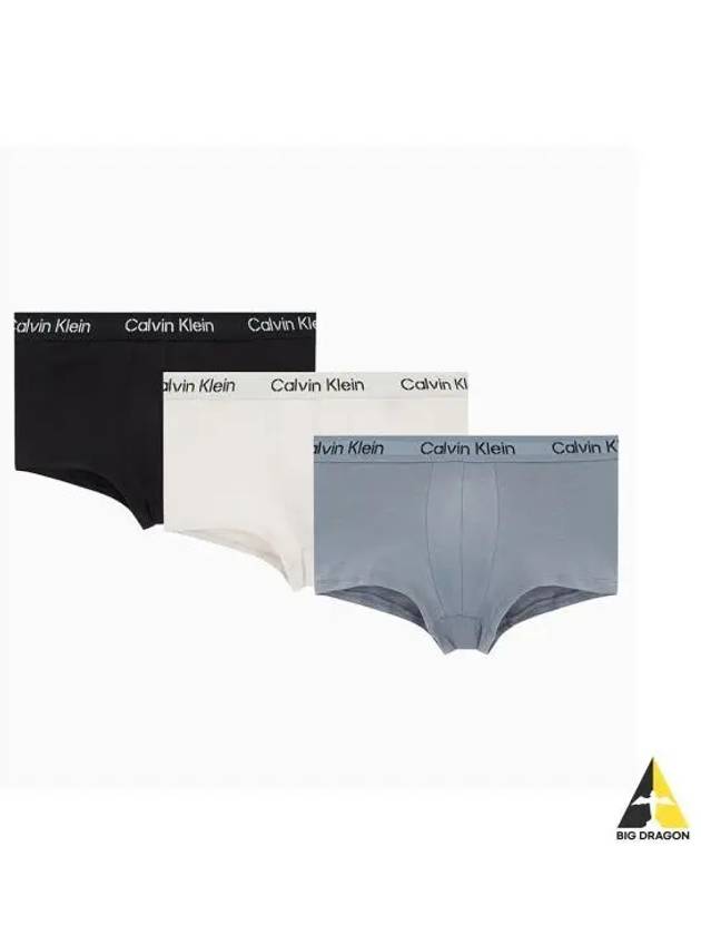 UNDERWEAR Men s Stencil Logo Cotton Stretch Low Rise Trunks 3PK NB3705FZ6 - CALVIN KLEIN - BALAAN 1