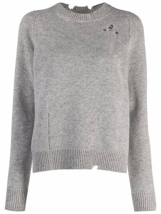 distressed effect raglan knit top gray - MAISON MARGIELA - BALAAN.