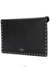 Rockstud Envelope Pouch Clutch Bag Black - VALENTINO - BALAAN 6