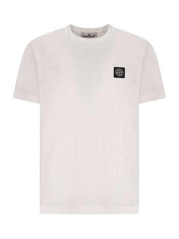 T-SHIRT WITH COMPASS LOGO PATCH - STONE ISLAND - BALAAN 1