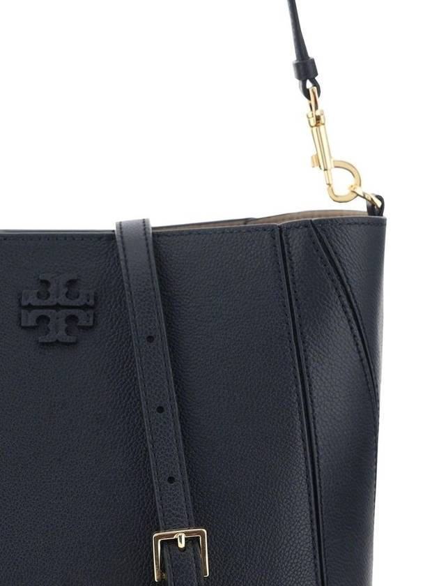 Logo Leather Bucket Bag Black - TORY BURCH - BALAAN 4