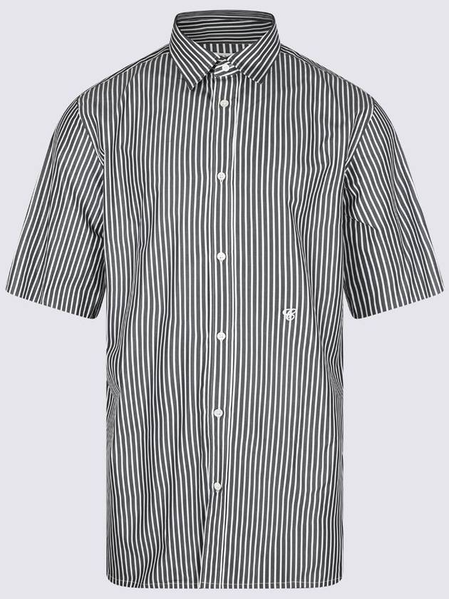 Men's Striped Shirt Short Sleeve Shirt Black White - MAISON MARGIELA - BALAAN 2