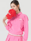 Heart logo point collar neck sweatshirt PINK - MONBIRDIE GOLF - BALAAN 7