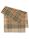 Check Wool Silk Scarf Beige - BURBERRY - BALAAN 2