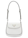 Cleo Brushed Leather Mini Shoulder Bag White - PRADA - BALAAN 2