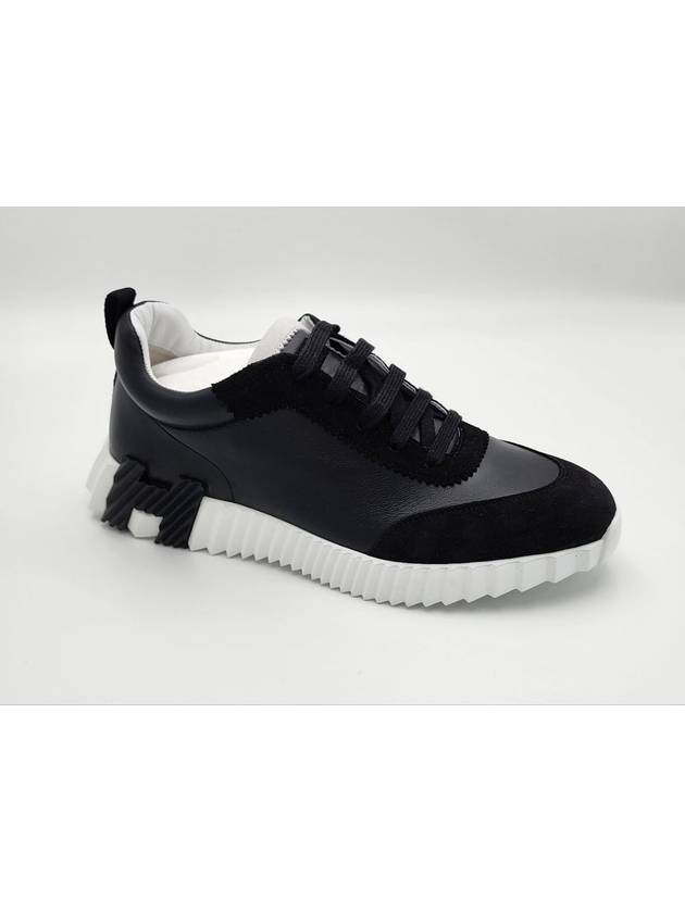 Bouncing Leather Low Top Sneakers Noir - HERMES - BALAAN 3