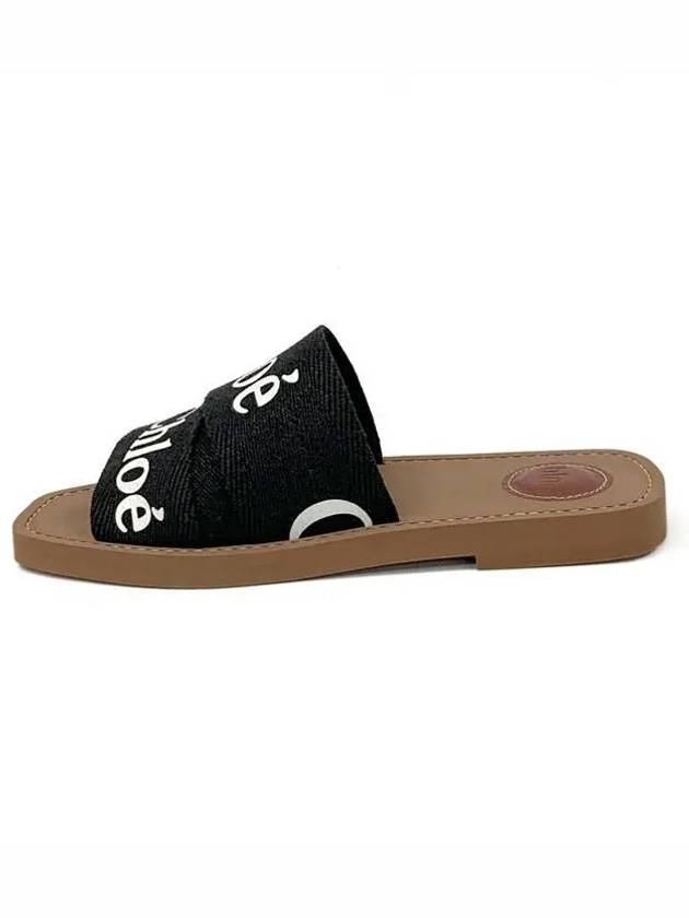 Woody Logo Flat Mule Slippers Black - CHLOE - BALAAN 7