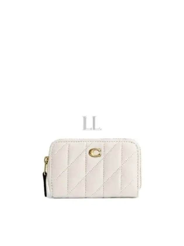 Logo Small Zip Around Card Wallet White - COACH - BALAAN 2