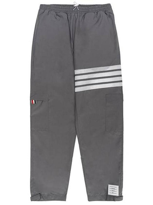Men's Military Ripstop Mesh 4 Bar Track Pants Grey - THOM BROWNE - BALAAN 2