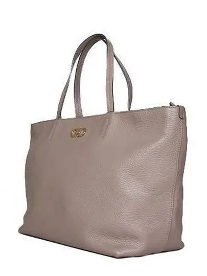 Ferragamo 21 D766 Jean Beige Leather Gancini Decorated Shopper Shoulder Bag - SALVATORE FERRAGAMO - BALAAN 2