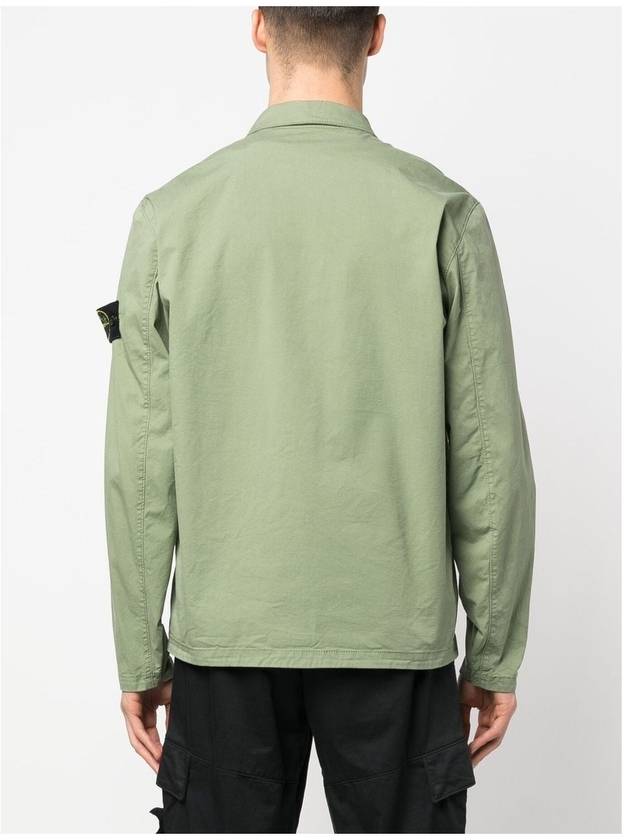 Wappen Patch Double Pocket Cotton Zip-Up Jacket Green - STONE ISLAND - BALAAN 8