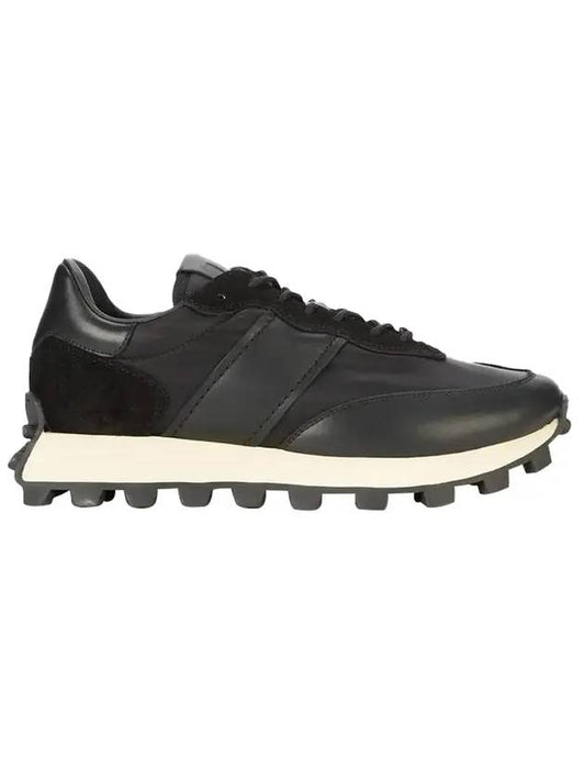 Fabric Leather Low Top Sneakers Black - TOD'S - BALAAN.