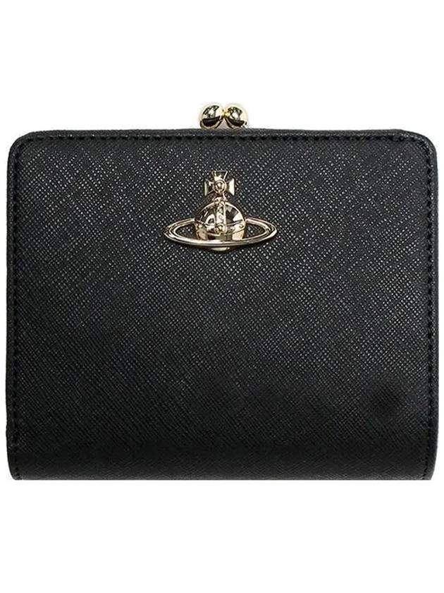 Saffiano Coin Half Wallet Black - VIVIENNE WESTWOOD - BALAAN 2