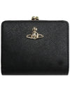 Saffiano Coin Half Wallet Black - VIVIENNE WESTWOOD - BALAAN 3