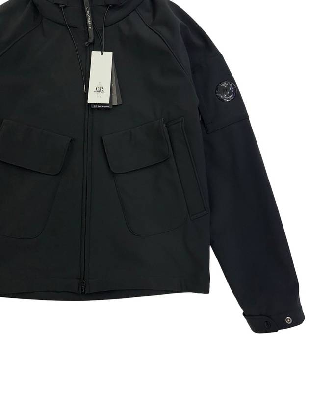 Lens Wappen Hooded Jacket Black - CP COMPANY - BALAAN 4