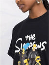 Women's The Simpsons Printing Small Fit Short Sleeve T-Shirt Black - BALENCIAGA - BALAAN 3