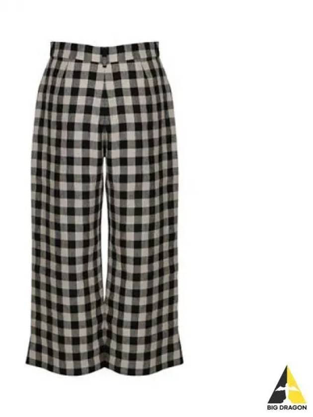 S Women Check Print Linen Pants Multi 2391311432600 - MAX MARA - BALAAN 1