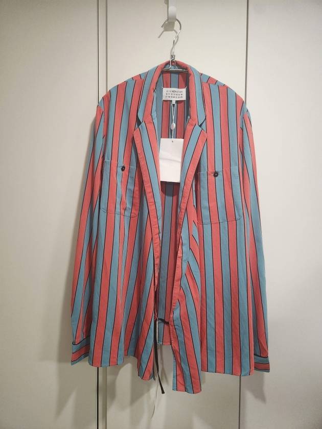 Patch pocket striped crossover shirt jacket Maison Margiela - MAISON MARGIELA - BALAAN 3