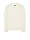 Embroidered Logo Crew Neck Lambswool Knit Top Ivory - STONE ISLAND - BALAAN 3