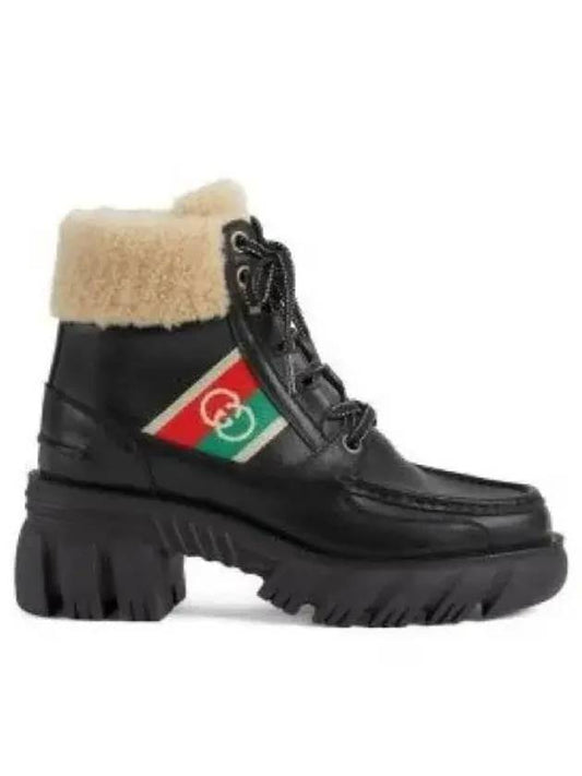 Stripe Ankle Boots Black - GUCCI - BALAAN 2