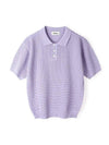 Crochet button collar half knit_violet - INDUST - BALAAN 1