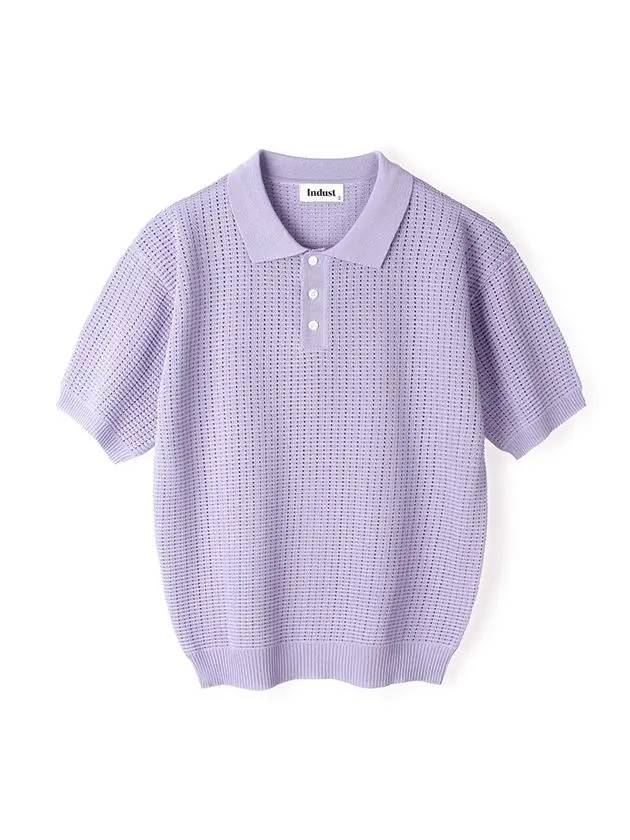 Crochet button collar half knit_violet - INDUST - BALAAN 9