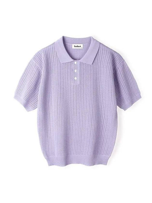 Crochet button collar half knit_violet - INDUST - BALAAN 2