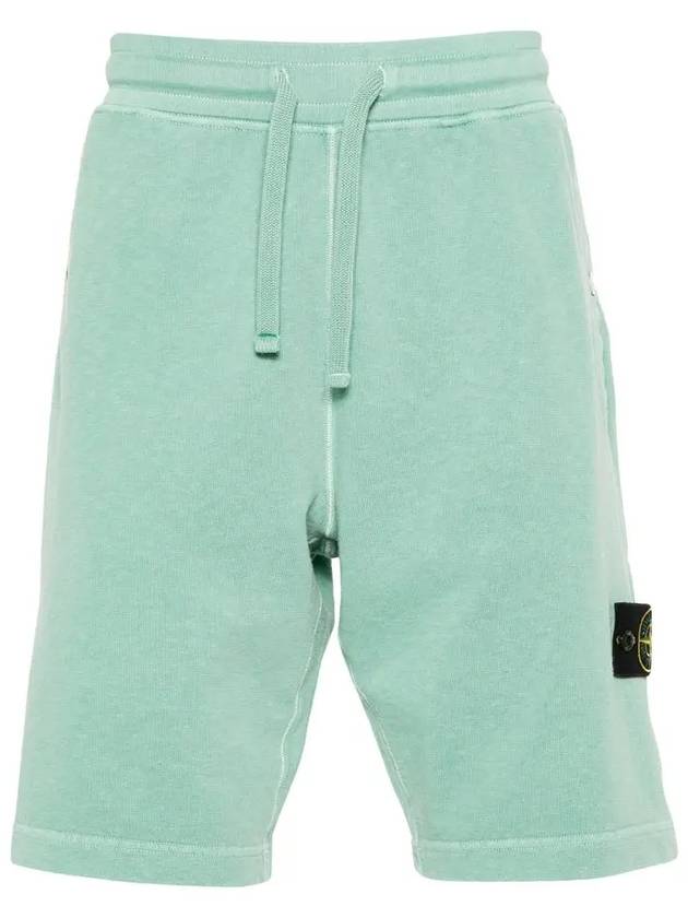 Compass Badge Cotton Track Shorts Green - STONE ISLAND - BALAAN 2